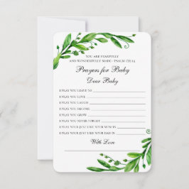 Prayer till baby. Grönt botaniskt önskemål. Greene Rådkort