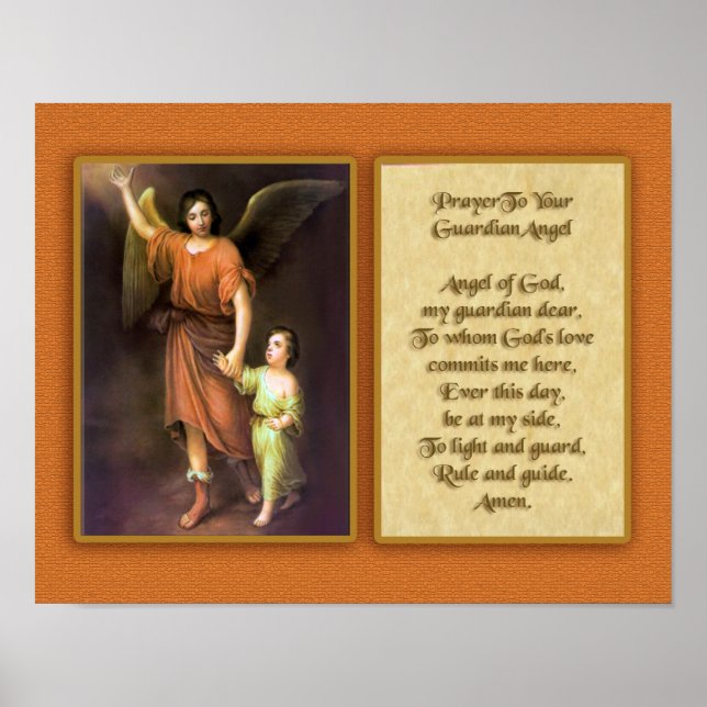 Prayer till din Guardian Angel. Poster (Framsidan)