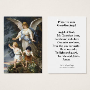 Prayer till ditt Guardian Angel Heliga Card Visitkort