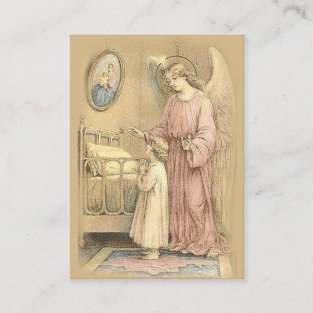 Prayer till ditt Guardian Angel Heliga Card Visitkort (Framsida)