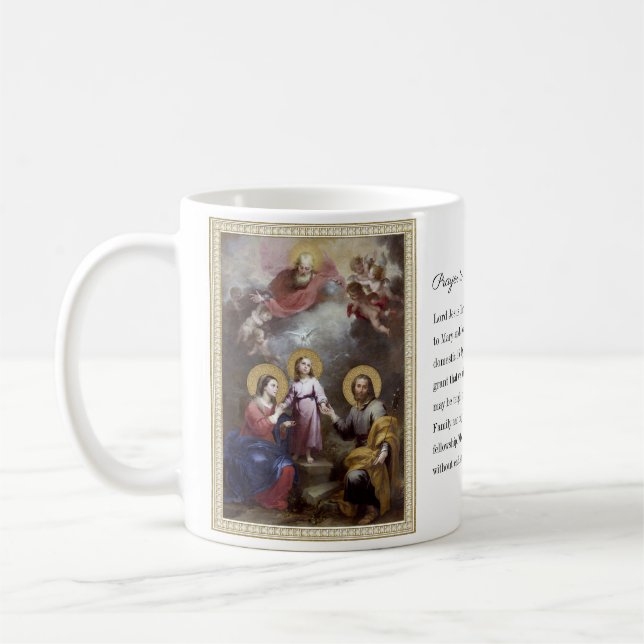 Prayer till Heligan Jesus Mary St. Joseph Kaffemugg (Vänster)
