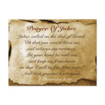 Prayer till Jabez Bible Verse Anpassningsbar Postc