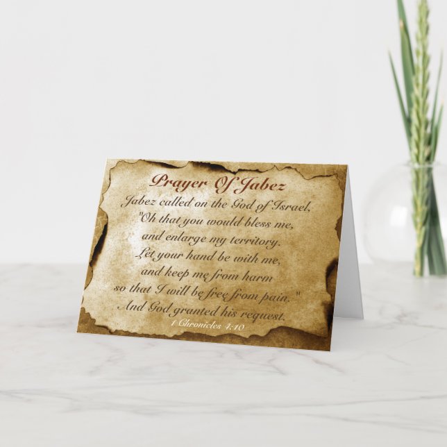 Prayer till Jabez Bible Verse Greeting Card Kort (Framsida)
