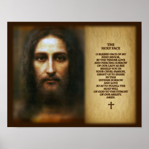 Prayer till Jesus Heliga Ansikte. Poster