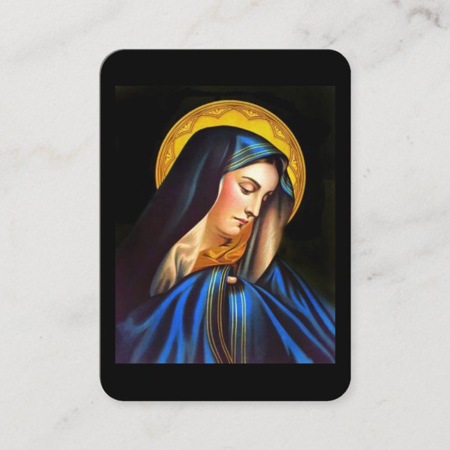 Prayer till Mary för ett Lycklig-dödsbönekort Visitkort (Framsida)