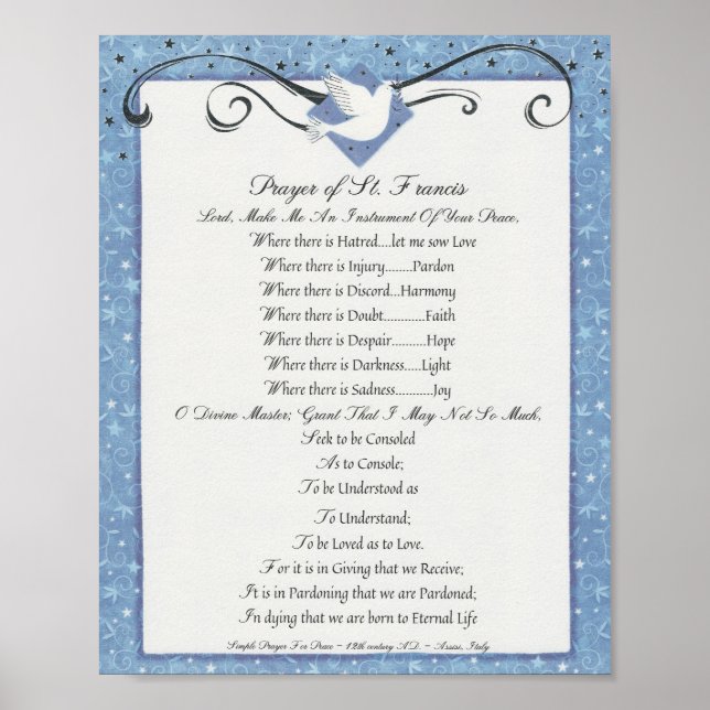 Prayer till Saint-Francis av Assisi 15:17 Paris Poster (Framsidan)