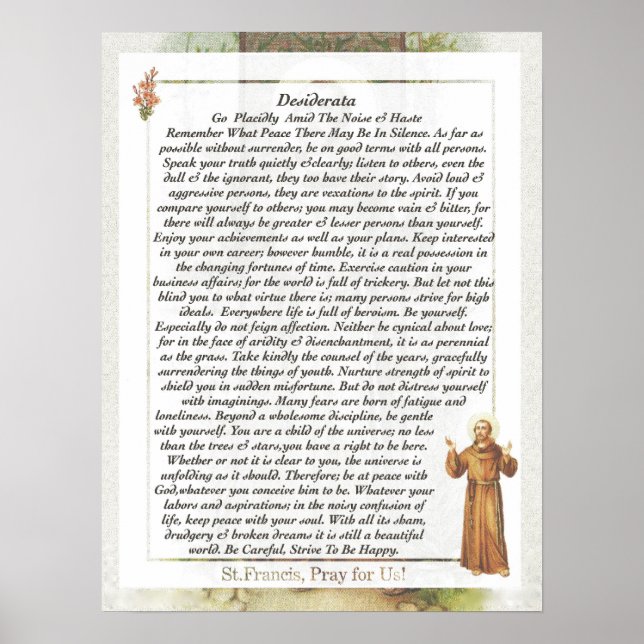 Prayer till Saint-Francis av Assisi 15:17 Paris Poster (Framsidan)