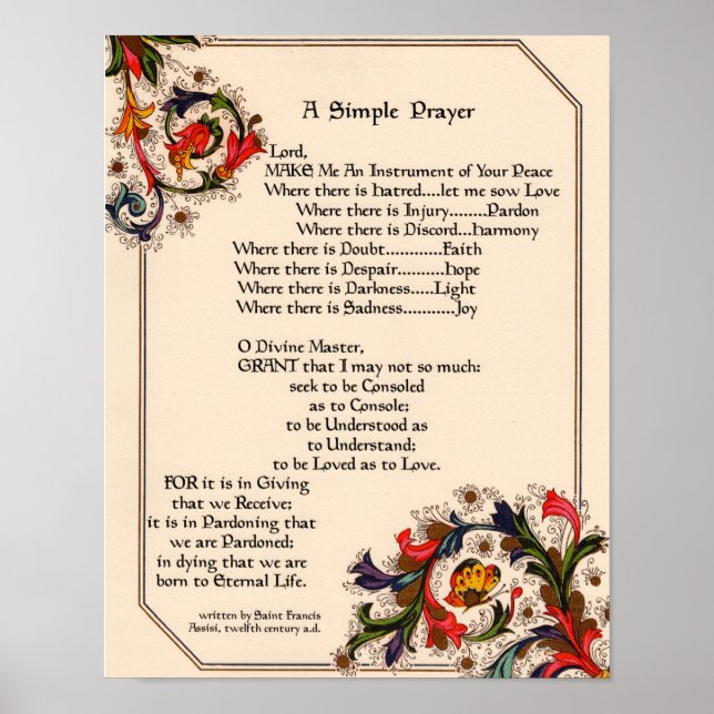 Prayer till Saint-Francis av Assisi 15:17 Paris Poster (Framsidan)