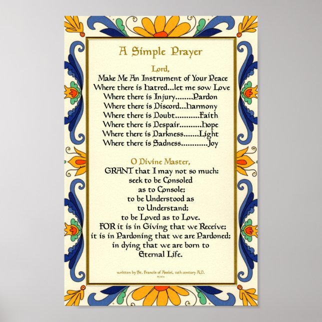 Prayer till Saint-Francis av Assisi 15:17 Paris Poster (Framsidan)