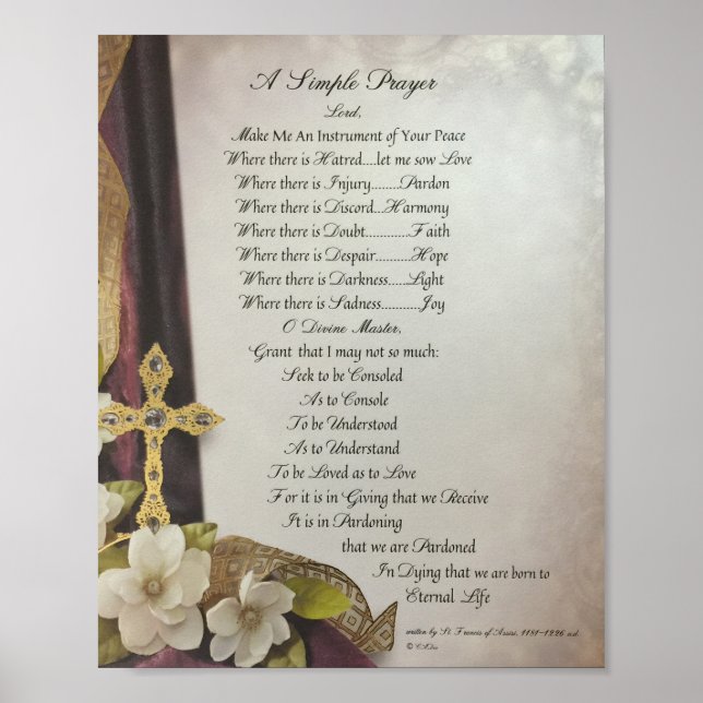 Prayer till Saint-Francis av Assisi 15:17 Paris Poster (Framsidan)