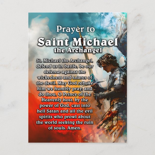 Prayer till Saint Michael Archangel Vykort (Framsida)