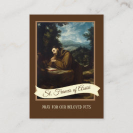 Prayer till St. Francis of Assisi for Pets Heliga Visitkort