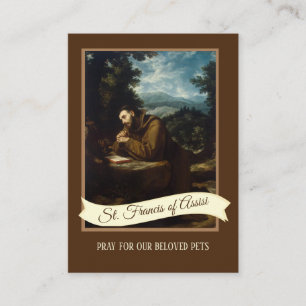 Prayer till St. Francis of Assisi for Pets Heliga Visitkort