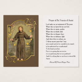 Prayer till St. Francis of Assisi Heliga Card Visitkort