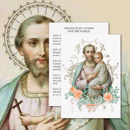 Prayer till St. Joseph för Familjens Religiösa Visitkort