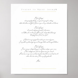 Prayer till St. Joseph Poster