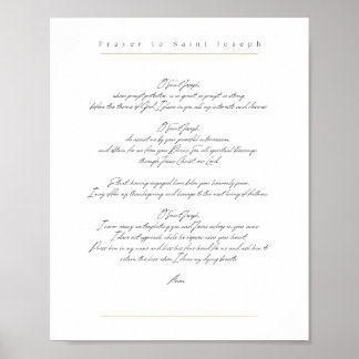 Prayer till St. Joseph Poster