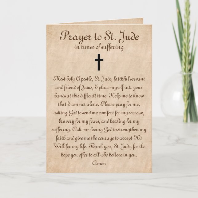 Prayer till St Jude for Healing and Strength Kort (Framsida)