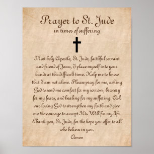 Prayer till St Jude for Healing and Strength Poster