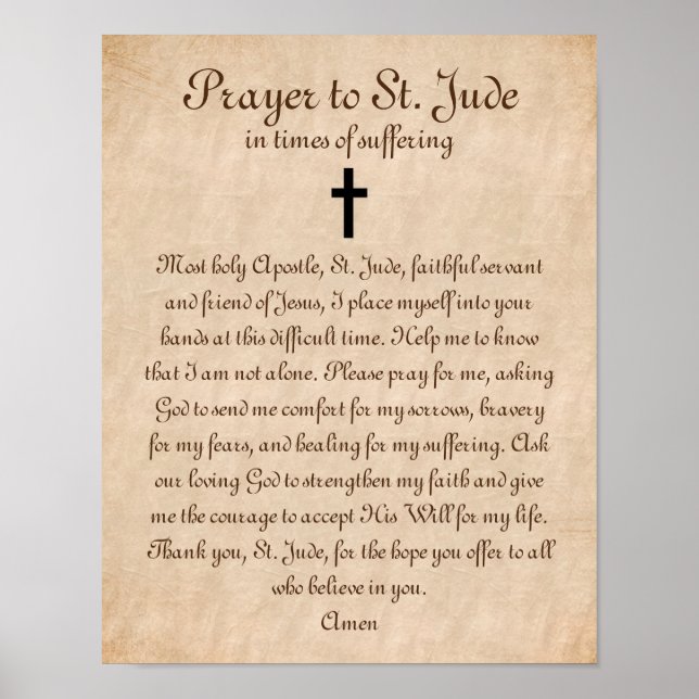 Prayer till St Jude for Healing and Strength Poster (Framsidan)