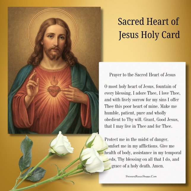 Prayer to the Sacred Heart of Jesus Holy Card Visitkort (Skapare uppladdad)