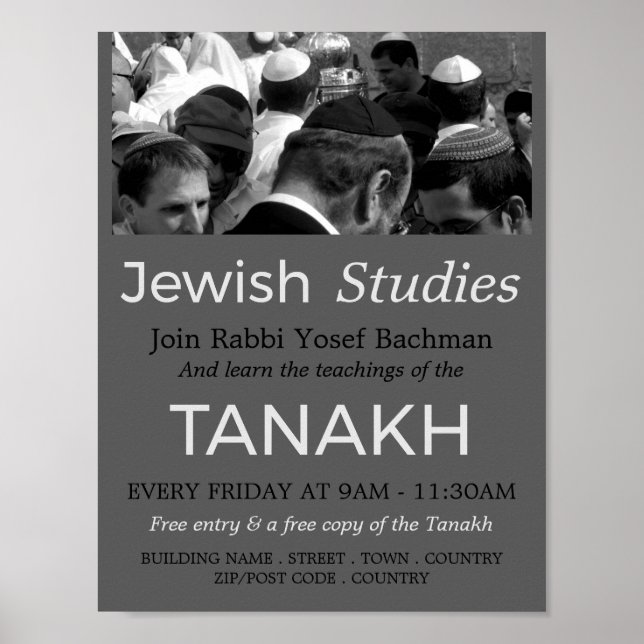 Prayer vid synagogue, judendom, judiska studier poster (Framsidan)