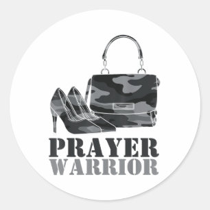 Prayer Warrior Camo Gud Jesus Christian Camouflage Runt Klistermärke