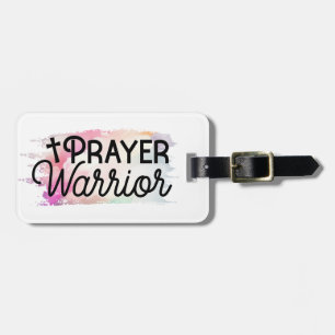 PRAYER WARRIOR Christian Quote och Kor Bagagebricka