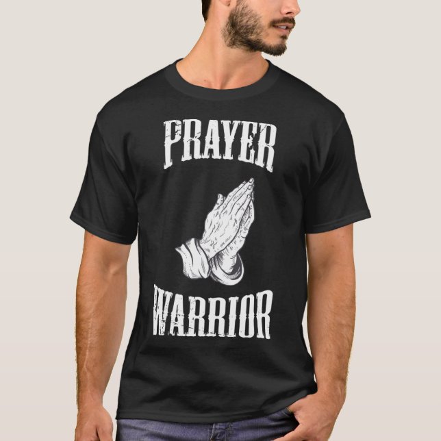 Prayer Warrior Christian Religiösa Bible Motivatio T Shirt (Framsida)