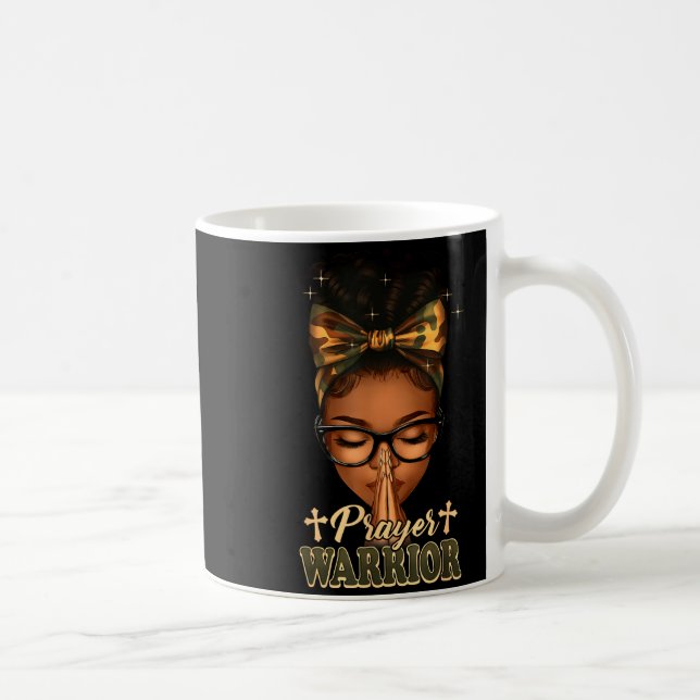 Prayer Warrior Christians Camo African American Af Kaffemugg (Höger)