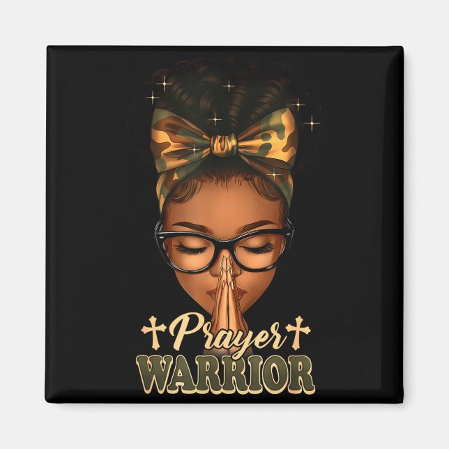 Prayer Warrior Christians Camo African American Af Magnet (Framsidan)