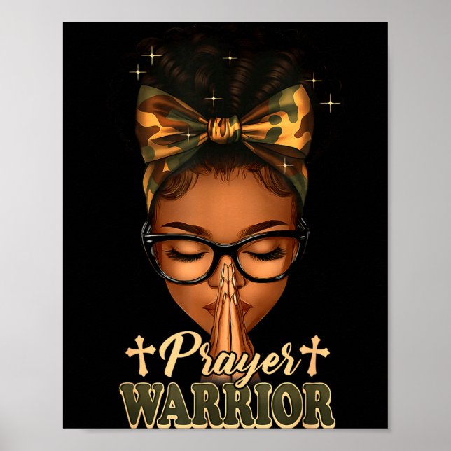 Prayer Warrior Christians Camo African American Af Poster (Framsidan)