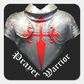 Prayer Warrior Fyrkantigt Klistermärke