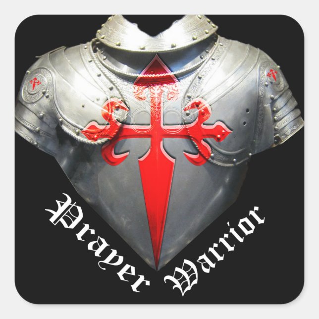 Prayer Warrior Fyrkantigt Klistermärke (Framsida)