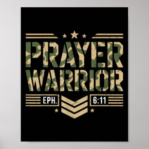 Prayer Warrior Jesus Christian Manar Armor av Gud Poster