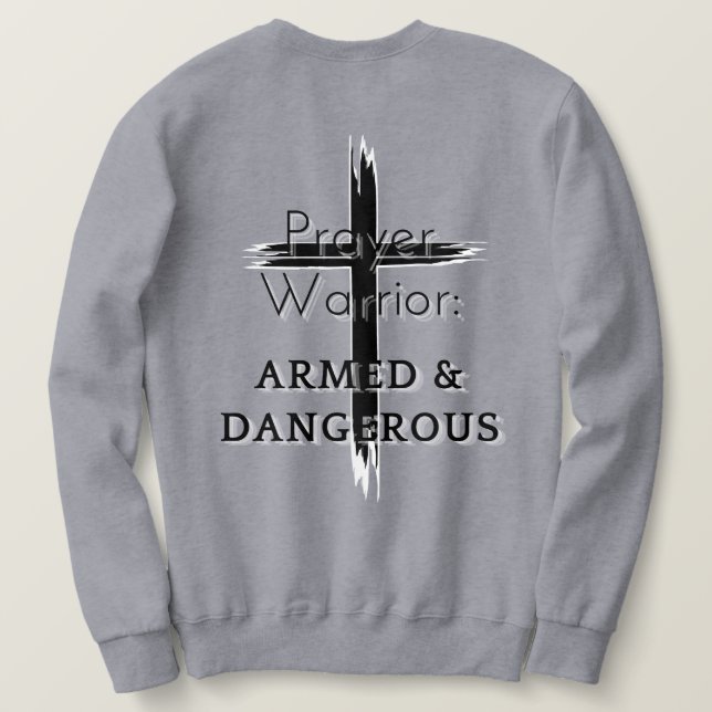 Prayer Warrior Lång Ärmad Tröja (Design baksida)