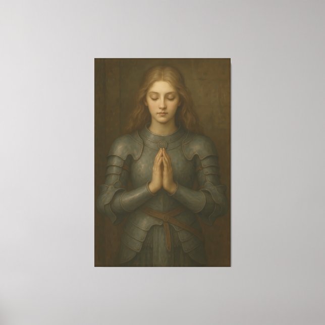 Prayer Warrior Maiden 01 – Holy Silver Armor Sacre Canvastryck (Framsida)