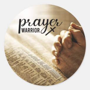 PRAYER WARRIOR Open Bible Christian Kor Runt Klistermärke