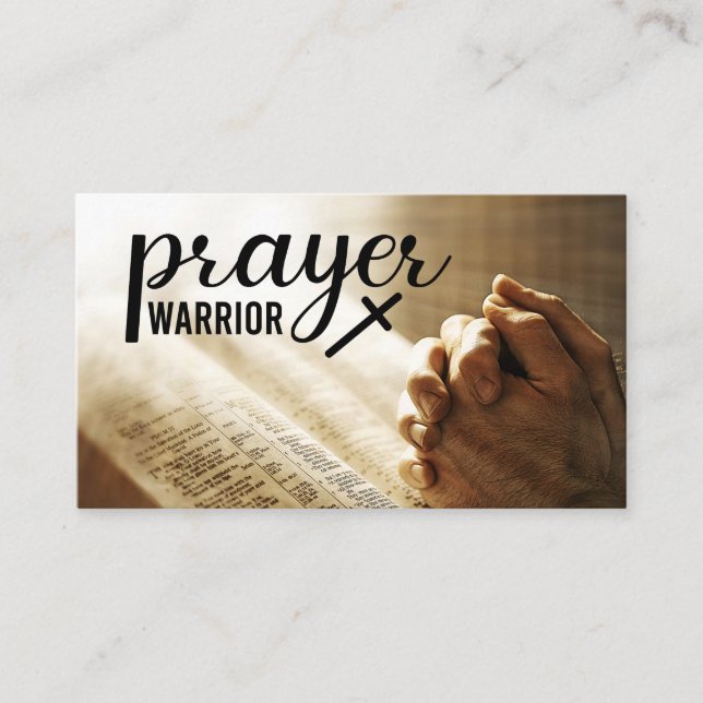 PRAYER WARRIOR Open Bible Christian Kor Visitkort (Framsida)