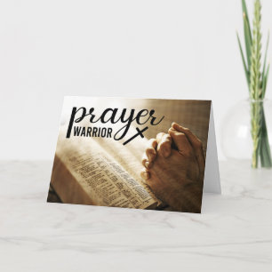 PRAYER WARRIOR Praying Händer Bible Christian Kor Kort