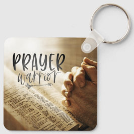 PRAYER WARRIOR Praying Händer på Open Bible Nyckelring