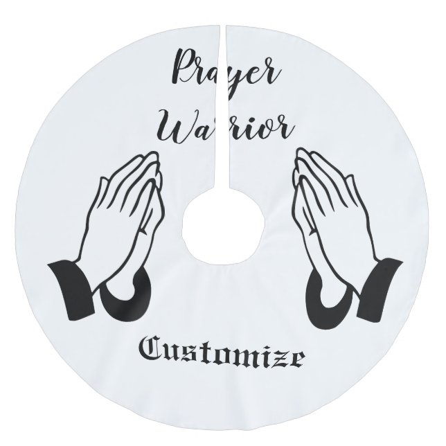 Prayer Warrior Praying Thunder_Cove Julgransmatta Borstad Polyester (Framsidan)