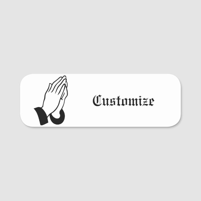 Prayer Warrior Praying Thunder_Cove Namnbricka (Framsida)