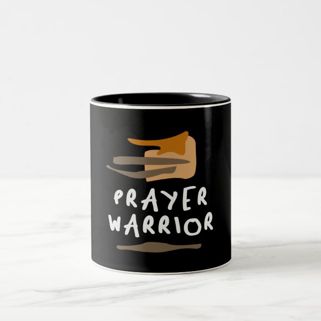 Prayer Warrior - Stark och kraftfull kristen Två-Tonad Mugg (Center)