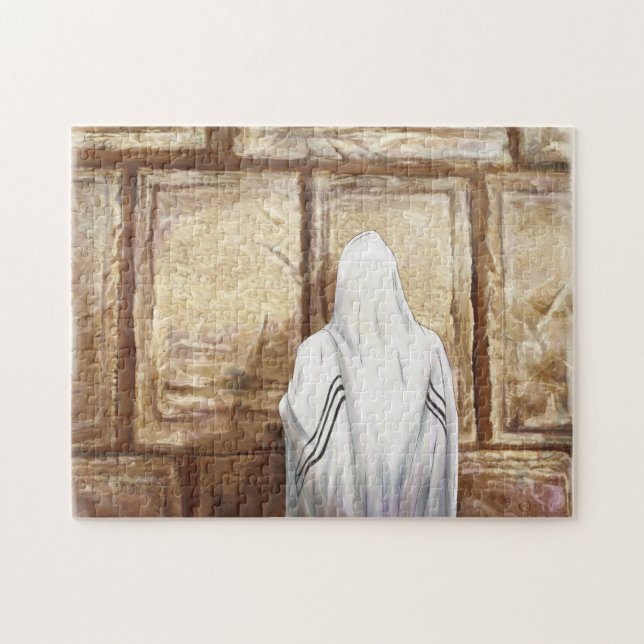 Prayer Western Wall Jerusalem Old City Israel Pussel (Horisontell)