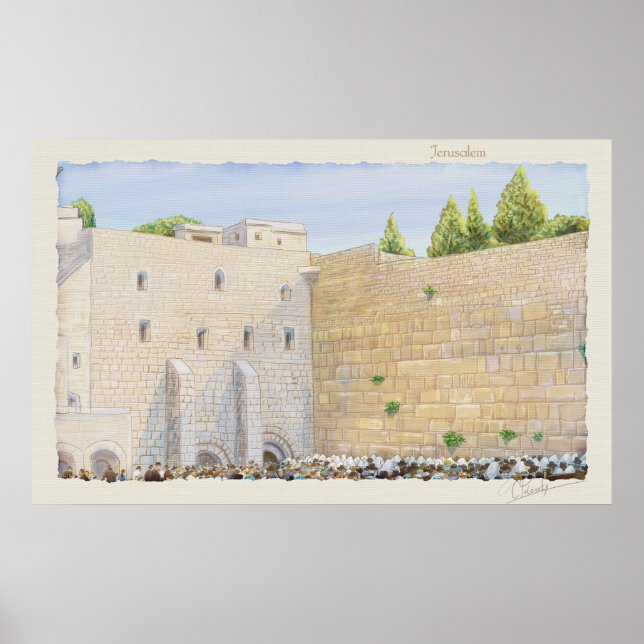 Prayer, Western Wall KOTEL Jerusalem Old City Art Poster (Framsidan)