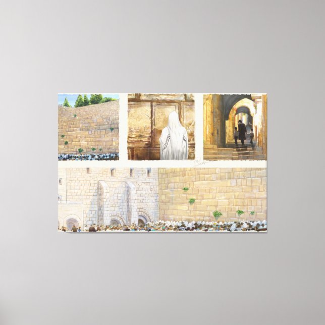 "Prayer" Western Wall KOTEL Jerusalem Old City Canvastryck (Framsida)