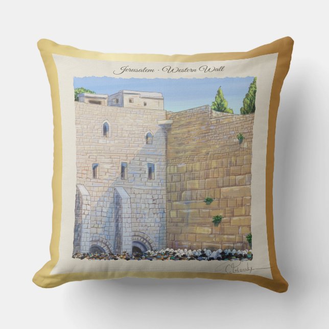 Prayer, Westernare muren KOTEL Jerusalem Old City  Kudde (Framsida)