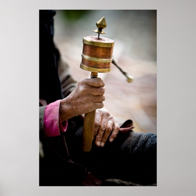 Prayer Wheel, Ladakh, Kashmir Poster (Framsidan)