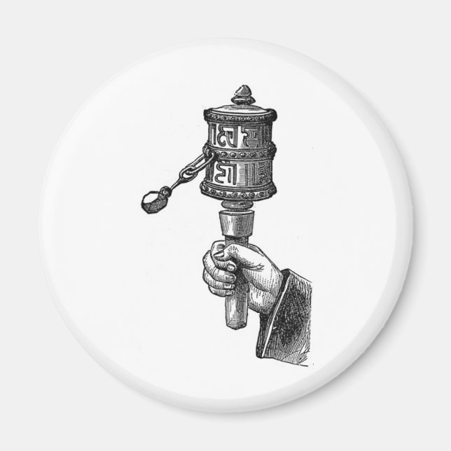 Prayer Wheel (Tibet) Magnet (Framsidan)
